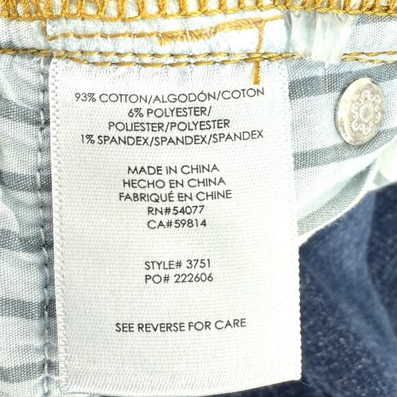 Cabi Button Fly Skinny Jeans Womens Size 6 Blue Denim Red Blue Waist Stretch Mom - Picture 5 of 8